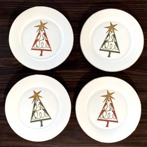 Pier 1- Christmas dessert plates Rare Find!